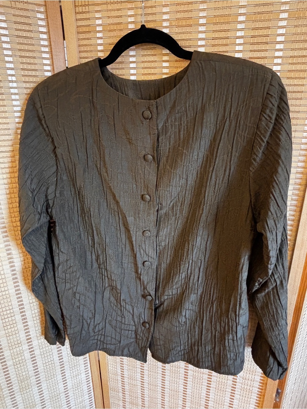 Vintage Oscar de la Renta Olive Blouse 12